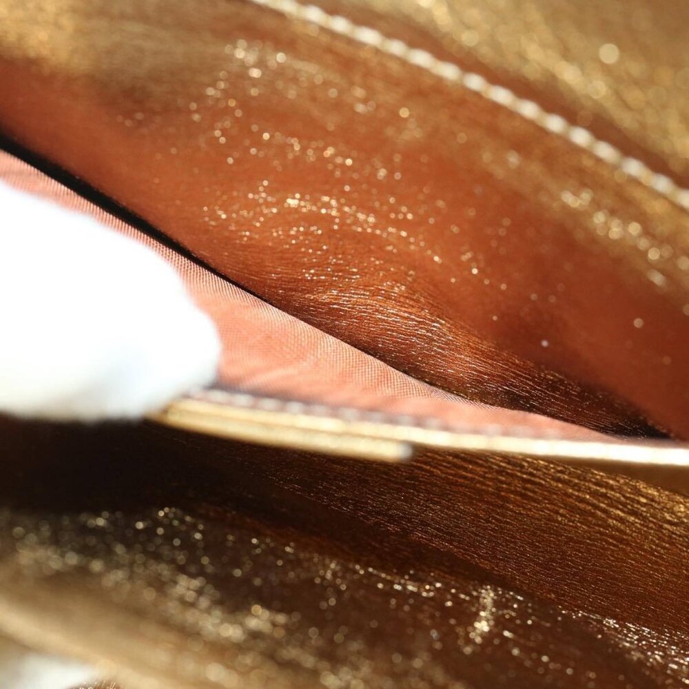 GUCCI Interlocking Clutch Bag Leather Gold - Picture 9 of 16